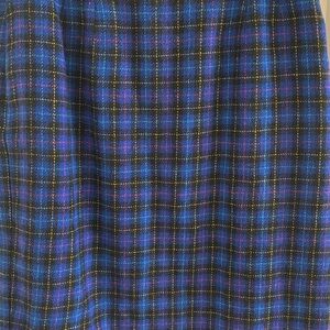 Vintage Norton McNaughton Plaid Skirt Preppy Purple Wool Blend Pencil Size 12 P